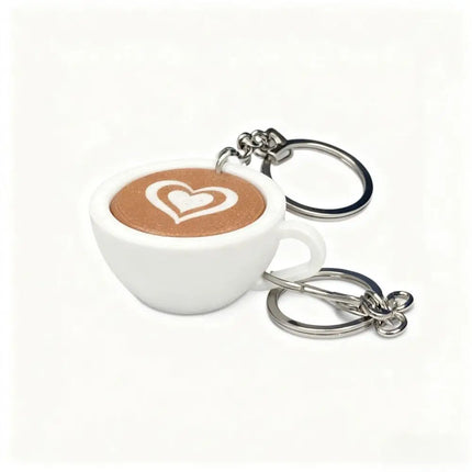Funny 3D Printed Clicker Key Chain Simulation Sensory Finger Button Pendant Food Funny Fidget Coffee Calming Keychain Kids