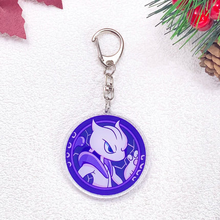 Pokémon Pikachu Gengar Bulbasaur Squirtle Car Keychain Accessories Acrylic Charms Pendant For Bag Key Holder Backpack Decoration