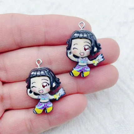 10pcs resin cartoon character jewelry earrings necklaces bracelets pendants DIY accessories