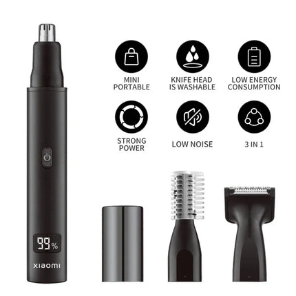NEW! Xiaomi 3 in 1 Electric Nose Ear Hair Trimmer for Men Painless Rechargeable Sideburns Eyebrows Beard Hair Clipper Shaver