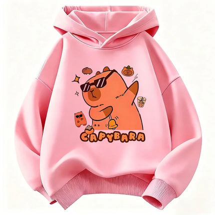 Cute Capybara Hoodie Kids Capibara Children's Sweatshirt Hoody for Boys Girls Casual Hoodies Hip Hop Clothes