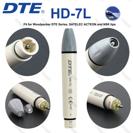 Original Woodpecker DTE Dental Ultrasonic Scaler Handpiece LED Light HW-6L HW-5L HD-7L HD-7H HW-3H Fit EMS NSK SATELEC ACTEON