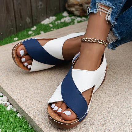 Heels Women's Sandals Wedge Heel Summer Shoes For Woman Low Platform Sandalias Mujer Heeled Summer Sandals Elegant Women Wedges