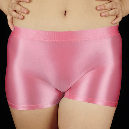 Mens Glossy Oily boxer shorts Elastic Underwear softThin Panties Breathable Underpants SmoothLingerie elasticity