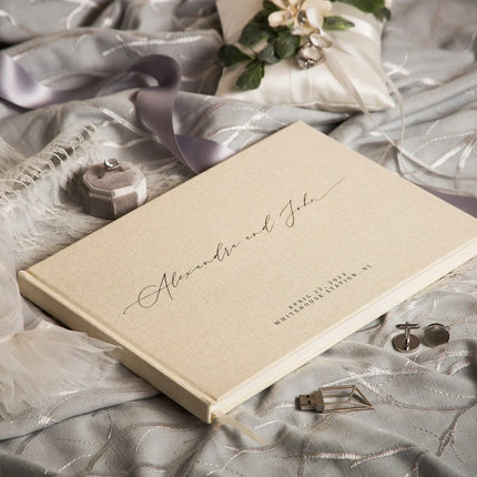 Custom Linen Guest Book Engagement and Anniversary Scrapbook Wedding Polaroid Photo Album Wedding Keepsak Wedding Reception