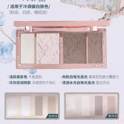 Flower Knows Makeup Butterfly Cloud Collar Collection Embossed Highlight&Contour Luminador Contouring Kit Palette Face Powder I