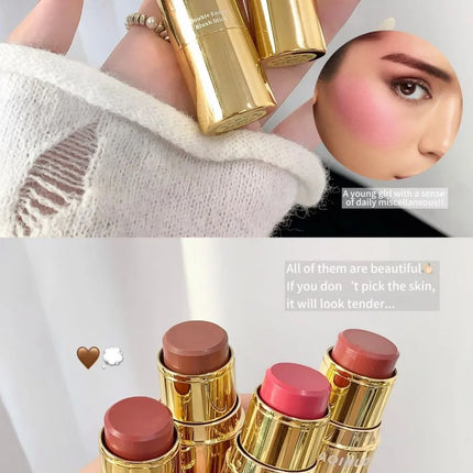 SHAQINUO Velvet Matte Smooth Blush Stick Long-lasting Brown Tone for Autumn & Winter Natural Makeup Effect And Easy To Apply