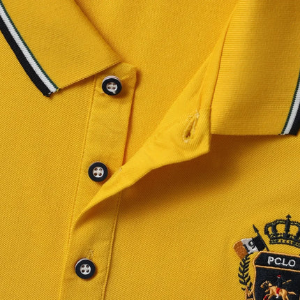 Men's Summer Embroidered Polo T-Shirt Short Sleeve Lapel Design Breathable Lightweight Streetwear Outdoor Oversized Fit
