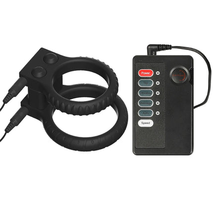 Male Electric Shock Fiber Penis Sleeve Glans Ring Pads Cock Extender Enlarger Vibrator SM Stimulator Sex Tool For Men Masturbate