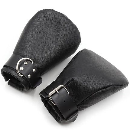 Leather Puppy Play Dog Glove Dog Paw Print Padded Fist Mitt Fetish BDSM Bondage Slave Roleplay Glove with Dog Tail Plug Sex Toys