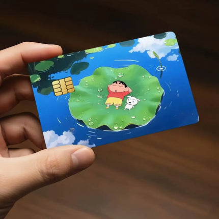C-Crayon S-Shin-chan Cartoon Credit Card Stickers Skin For Bank Debit Decorative Protection Scratch-resistant Gift 4PCS