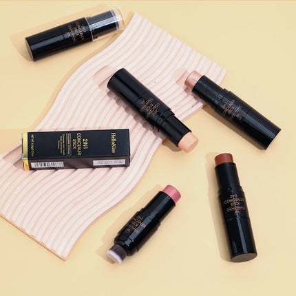 Double-head Face Bronzer Contour Stick Cream Makeup Light Dark Shadow Lasting Concealer Facial Brighten Contouring With Brush
