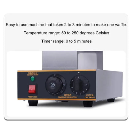 HomeWise Double-head Electric Egg Bubble Waffle Maker 1.4KW Non-Stick Snack Machine with Timing Function Egg nest size 3*2.5cm