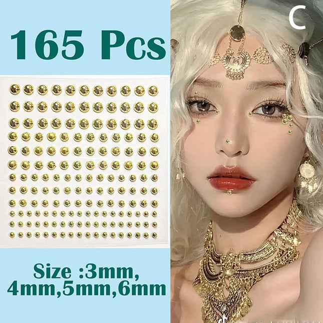 New Diamond Sticker Fake Nose Stud Self Adhesive Rhinestones Non Piercing Eye Ear Face Body Jewelry For Women Sticker Crystal
