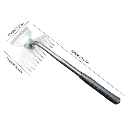Multifunctional Garden Rake Manganese Steel Hand Weeder Rake Agricultural Weed Puller Shovel Grass Rooting Soil Loosening Tool