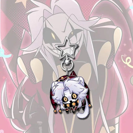 Game The Freak Circus Pierrot Cosplay Keychain Kawaii Acrylic Joker Clown Pendant Keyring Key Chain Bag Accessory Ornament Props