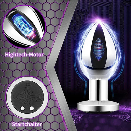 Vibrating Anal Plug Vibrator Remote Control 10 Powerful Vibrations Prostate Massager with Flashing Light Base Sex Toy for Couple