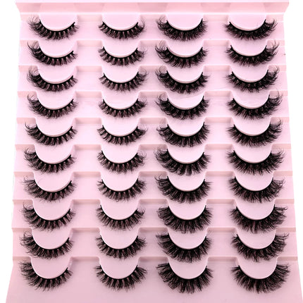 2023 New 20 pairs natural long 3D mink false eyelashes fake lashes makeup kit Mink Lashes extension eye lashes short eyelashes