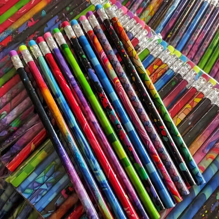 30/60pcs Wooden Pencils with Erasers: Sketching Pencils for Students, Combination Pencils for Writing, School Supplies, Statione