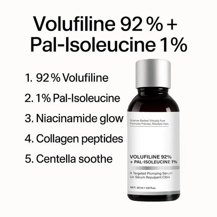 30ml Volufiline 92% + Pal-Isoleucine 1% Plumping Serum with Niacinamide Plumping Anhydrous Skin Radiance Boosting Facial Serum