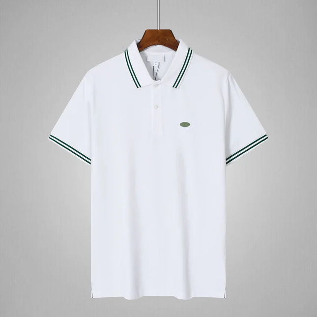 Basic Men's Polo Shirt Short Sleeve Cotton Summer Turn-down Collar T-shirt Two-button Casual Wear Comfortable Breathable