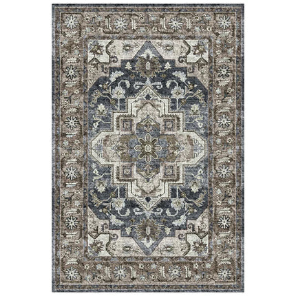 Tapis de style rétro américain pour chambre à coucher Grand tapis de salon Décoration Tapis antidérapant Lavable Tapis de sol de salon Tapis doux pour la maison