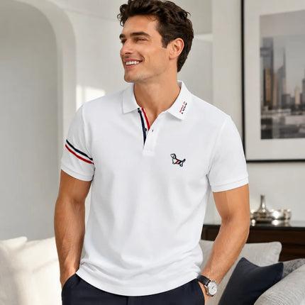 Cotton 100% Men's Summer Short Sleeved Polo Shirt High-Quality T-Shirt With Embroidered Collar Fashionable Casual Men's Clothing