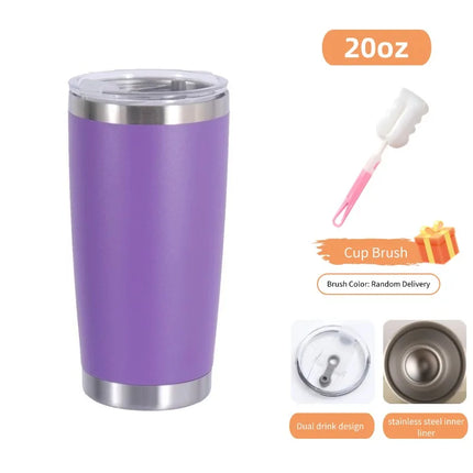 20oz/590ML Thermo Cafe Coffee Mug Car Thermos Mug Leakproof Travel Thermo Cup for Tea Double Stainless Steel Hot and Cold Cup