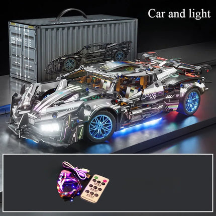 1:14 Building block racing DIY sports car building block toys Assemble brick car toys for children's birthday and Christmas gift