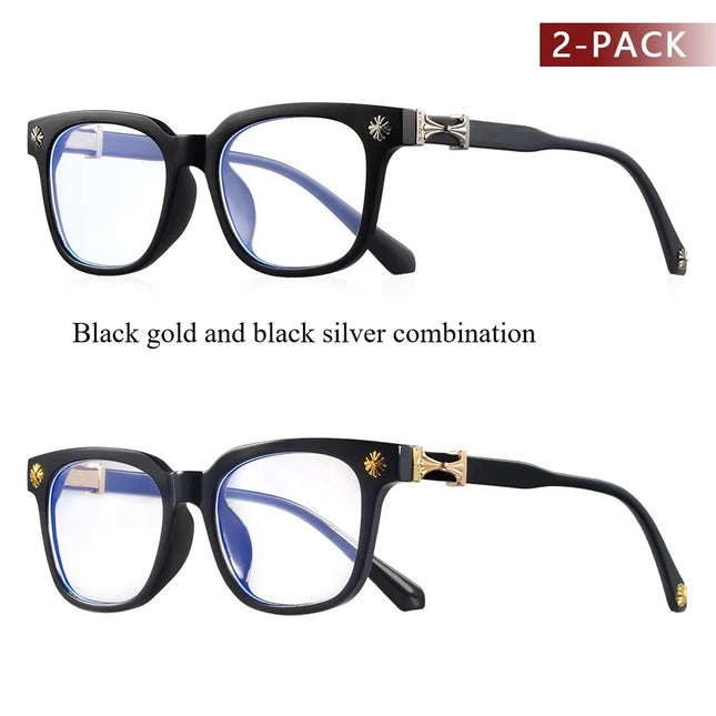 2pcs Anti Blue Light Glasses - Classic Square Unisex / 2pcs Lunettes Anti Lumière Bleue - Carrées Classiques Unisexe