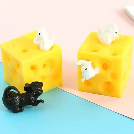 Stretchy Mice and Cheese Sensory Fidget Stress Relief ADHD Autism Anxiety Therapy Kids Toys Party Favors Classroom Prize