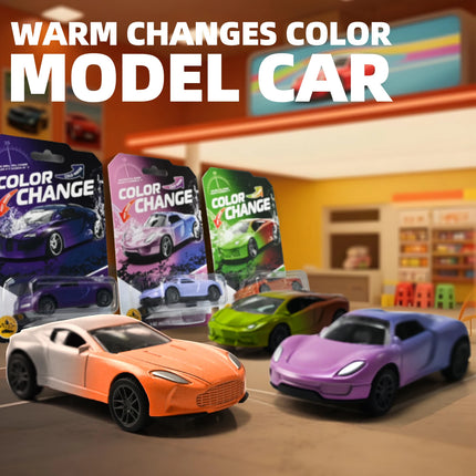 Creative Mini Car Inertia Pull Back 1:64 Alloy Racing Toy Temperature Sensitive Color Interesting Changing Magic Gifts Toy Car