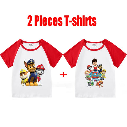 Child T-Shirt for Boys Girls Kids Shirts Baby Short Sleeve PAW Patrol Print T-Shirt Toddler Cotton Cartoon Tee Tops Clothing