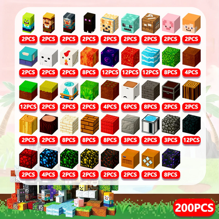Magnetic Building Blocks Mine World Magnet The End Ender Head Forest Cabin Cubes Set STEM Sensory Brick Cube Toys Children Gift