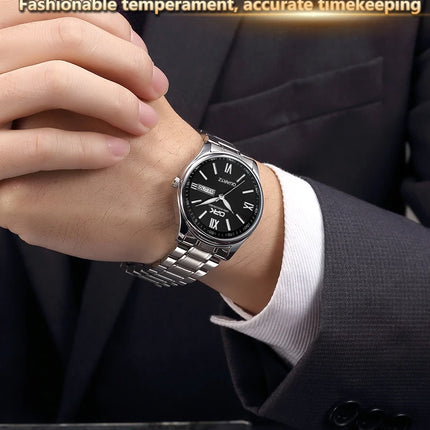 OPK 8123 Men's Fashion Quartz Wristwatch Original Waterproof Luminous Automatic Movement Dual Calendar Display Reloj