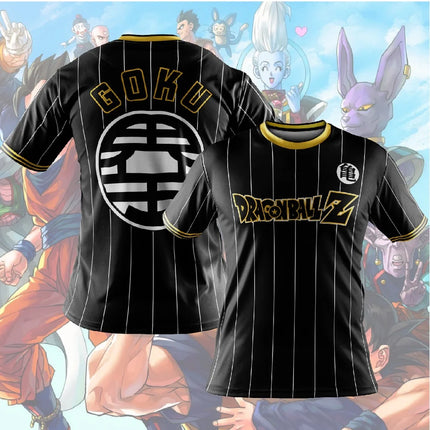 2026 Summer Dragon Ball Z Goku Kame Symbol Football Jersey, 3D Print Polyester Oversized Loose Sports T-Shirt for Men Women Kids