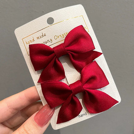 2PCS New Cute Bow Headgear Sweet Little Girl Hair Accessories Summer Girls Net Red Clips Baby Hairpins Children Hair Clips Gifts
