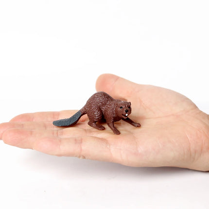 Realistic Forest Wild Animal Capybara Beaver Badger Wolverine Raccoon Meerkat Badger Model Figure Collector Toys for Kids