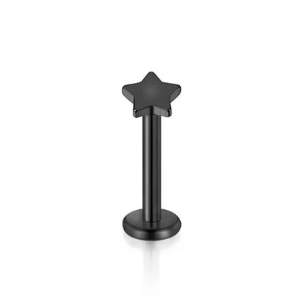 1PC Steel Inernally Thread Labret Stud Rings Piercing Star Heart Shape Ear Cartilage Tragus Orelha Stud Helix Piercing Jewelry