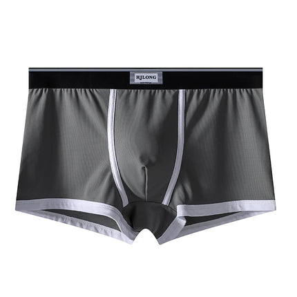 1/3PCS Smooth Cool Ice Silk Men's Panties Fashion Solid Knit Breathable Mesh Crotch Boxers Hombre High Elastic Men's Underwear