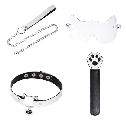 Erotic BDSM Kits for Couples Leather Adjustable Handcuffs with Ankle Cuffsmouth Plugs Plush Bondage Set Slave Toys for Women Men