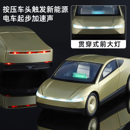 1:24 Cybercab Robotaxi Alloy Metal Diecast Model Car Sound & Light Pull Back Collection Hobby Birthday Gift With Boyfriend Boys