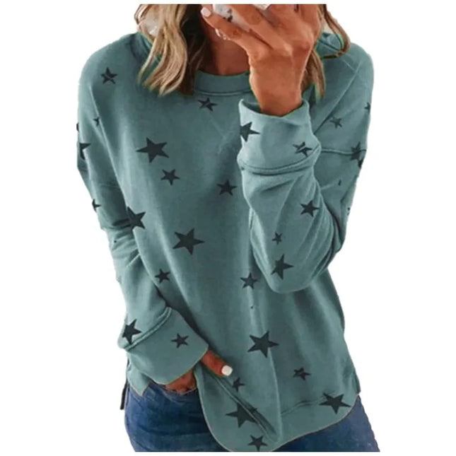 2025 Autumn Winter New Women's Sweatshirt Loose Oversized Long-Sleeved T-Shirt Printed Tops for Woman