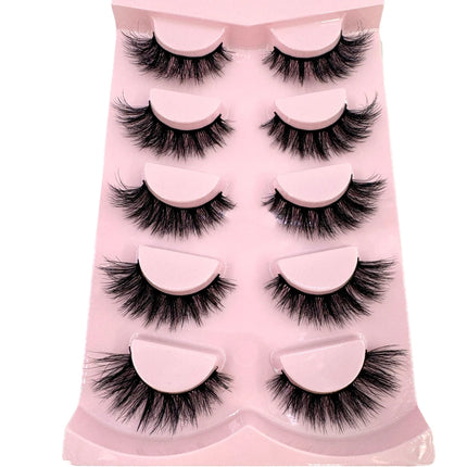 New 5 pairs of fake eyelashes, mink fur soft and fluffy, short,  drag queen lashes naturally curled, suitable for self grafting