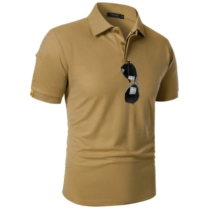 New Men's Short Sleeve T-Shirt Sports Tennis Polo Shirt Summer Oversized Breathable Shirts Button Moisture-Wicking Streetwear