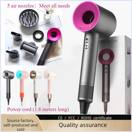 Professional 1.8m Hair Dryer High Power 5 Nozzles Negative Ion Fast Drying constant temperature not hurt hair dryer wholesale
