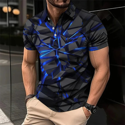 Mecha 3D Printed Short Sleeve Polo Shirts For Men Clothes Cool Tech Style Short Sleeve Fashion Techwear Sports Muscle POLO Shirt