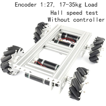 35kg Heavy-Duty 4WD Mecanum Wheel Trolley Omnidirectional Mobile Robot with Motor Metal Chassis for Research Programmable Robot