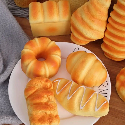 Stretch Squeezing Simulation Bread Squeeze Toy Fake Food Model Simulated Food Breakfast Squeeze Sensory Toys Toast Cake Elastic