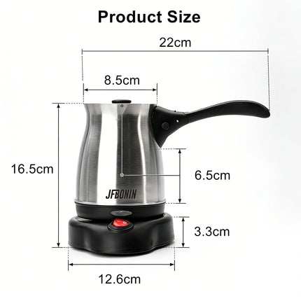JFBONIN 0.35L Turkish stainless steel electric coffee pot split design suitable for brew coffee, yellow rice wine and hot milk